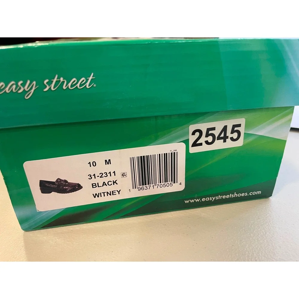 Easy Street Witney Black Bit Loafers Womens 10 M Comfort Wave Lug Sole